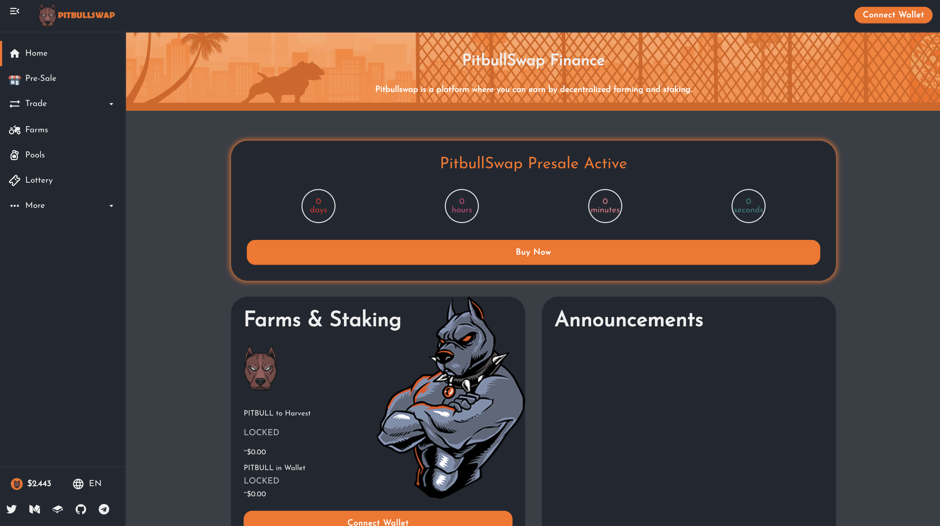 Pitbullswap Yield Farming System (Pancakeswap Clone)